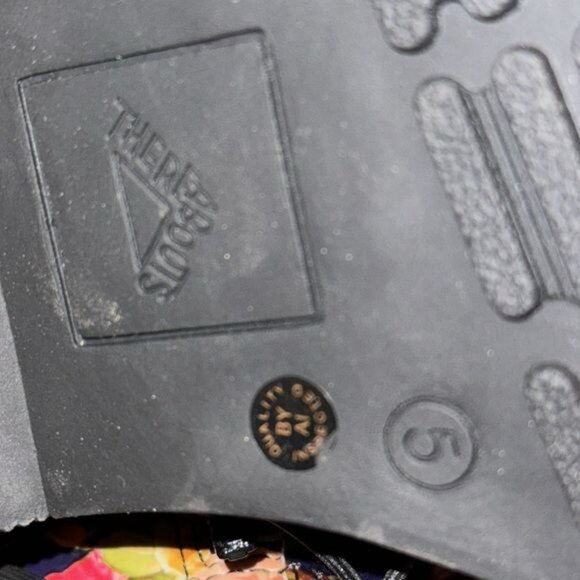 JCP TH Reese Floral Multi Combat Boots Size 5M Womens Synthetic Upper Black Sole - Picture 9 of 12